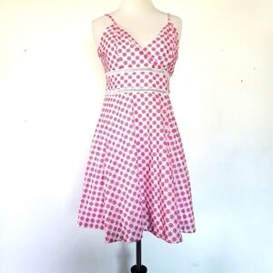 Francesa Pink & White Floral Spaghetti Strap Dress Size M